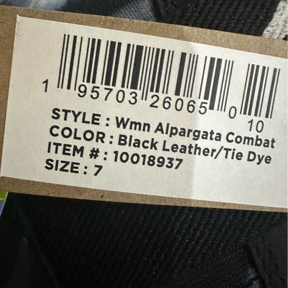 Toms Womens Alpargata Combat Black Leather Tie Dye Size 7 New - Picture 11 of 11